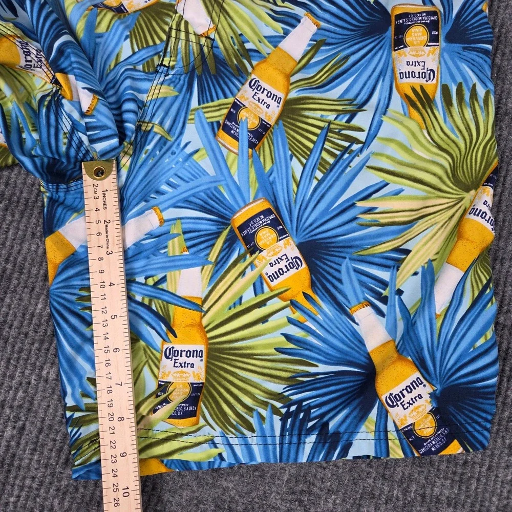 Corona Extra Mens Tropical Palm Beer Bottle Board Shorts Blue Green‎ Size 36